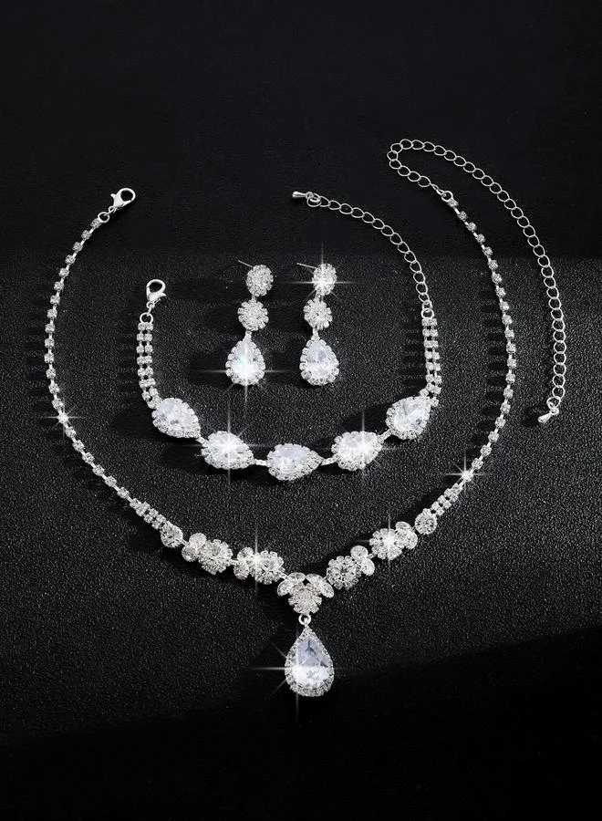 Take Two  3-Piece Embellished Necklace, Bracelet And Earrings Jewelry Set for Women | Best Price UAE